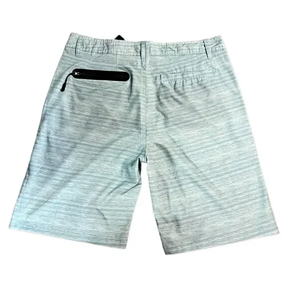Free Planet Mens Green Space Dye 4-Way Stretch Shorts Size 32 - Picture 2 of 9